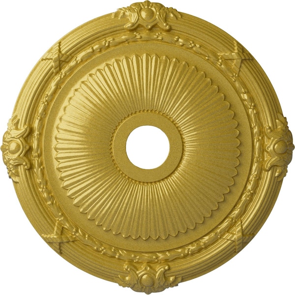 Ekena Millwork Heaton Ceiling Medallion (Fits Canopies up to 6 1/2"), 27 1/2"OD x 3 7/8"ID x 2 1/4"P, Rich Gold CM27HERGS - main